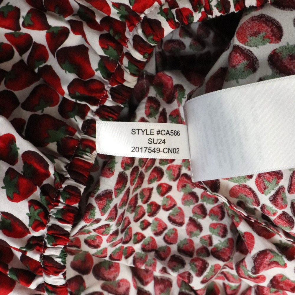 J. Crew Cinched-Waist Cropped Top in Strawberry Swirl Cotton Poplin XXS Print - Picture 9 of 9